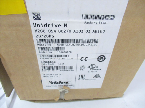 Nidec M200-05400270A10101AB100; AC Drive 20HP IN-480V 29A 3ph
