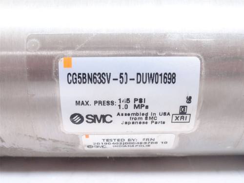SMC CG5BN63SV-50-DUW01698; Air Cylinder; SS; 63mmID x 50mm Stk