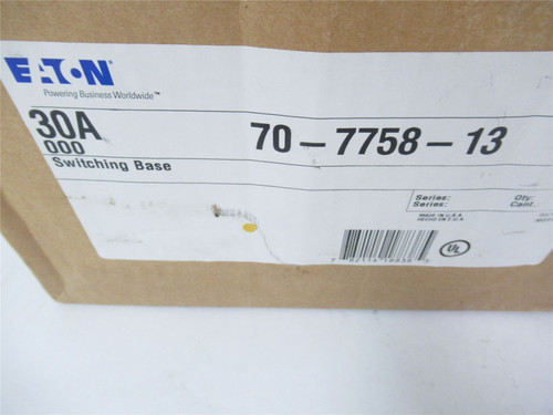 Eaton 30A 70-7758-13; Switch30A/3P&6P DH NonFusible Base
