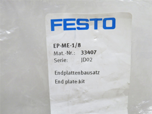 Festo EP-ME-1/8; End Plate Kit 33407; 1/8NPT Port Size