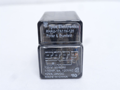Tyco KHAU-17A11N-120; Relay; 1/10HP; 5A; 120VAC; Coil: 120VAC