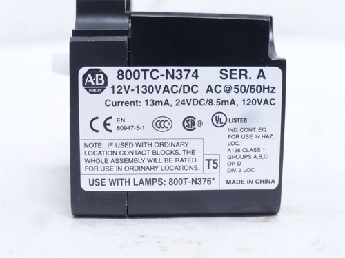 Allen-Bradley 800TC-N374; Universal LED Power Module; 12-130V