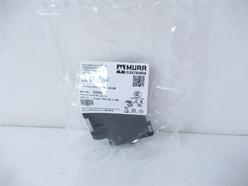 Murr 52003; Relay Coil 24VAC/VDC DinRail 1NO 1NC 6A