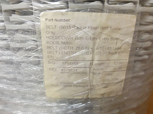 Habasit IS615-25-12; Radius Flush Grid Belt 25"W x 12'L