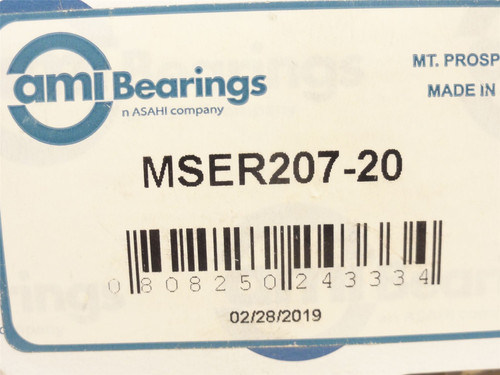 AMI MSER207-20; Insert Ball Bearing; 1-1/4"ID x 72mmOD