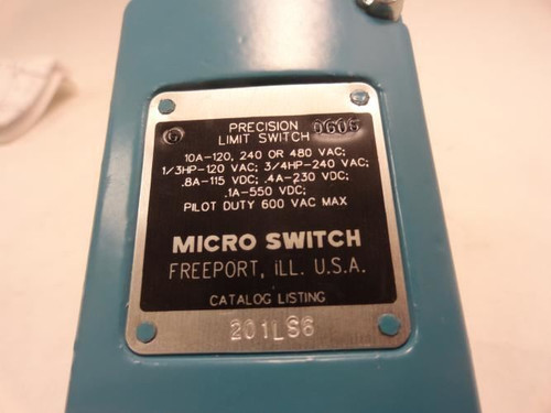 Micro Switch 201LS6; Limit Switch (MISSING Actuator Head)