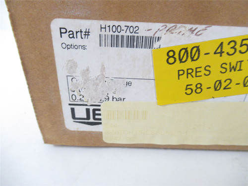 United Electric Controls Co H100-702; Pressure Switch