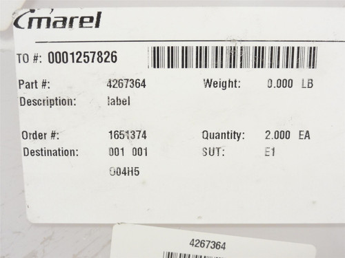 Marel 4267364; Labeler Mount Plate AC1591360
