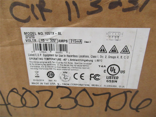 N-Tron  105TX-SL; Ethernet 10-30V 215mA 5 Ports