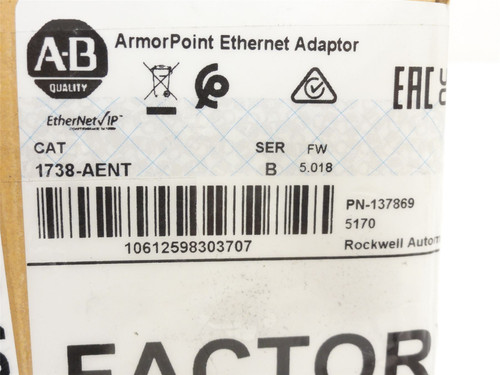 Allen-Bradley 1746-AENT; I/O EtherNet IP Adapter; 24VDC