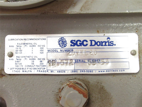 SGC Dorris 207TL20; Gearbox; 19.572:1