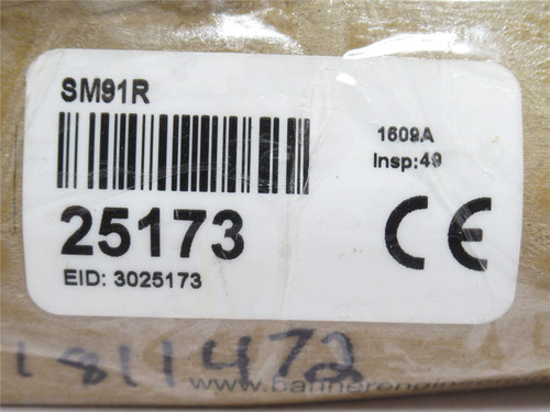 Banner SM91R; Photo-Sensor Receiver 25173 10-30VDC; 30' Cable