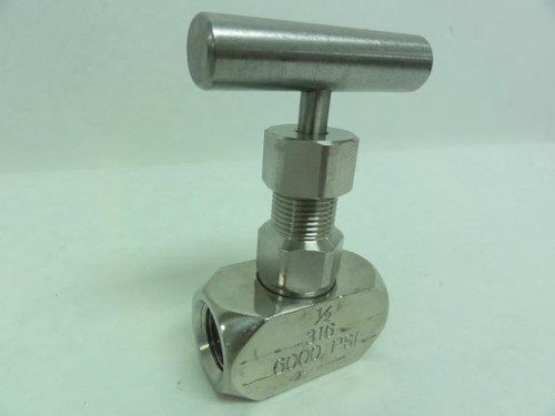 HSME VAN200401; SS Needle Valve; 1/2" NPT 6;000 psi