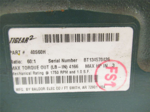 Dodge 40S60H; Gear Speed Reducer; RA; 60:1 Ratio