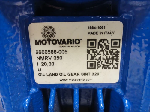 Motovario NMRV 050; Gear Speed Reducer; 20:1 Ratio; RA