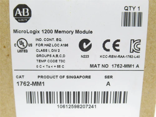 Allen-Bradley 1762-MM1; MicroLogix Memory Module 8K-Word