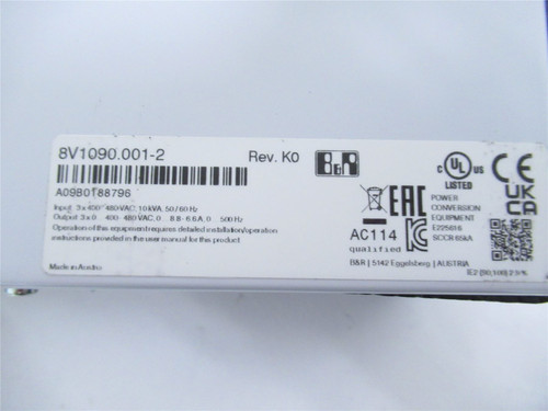 B&R 8V1090.001-2; Acopos 1090 Servo Drive 3-phase 4KW