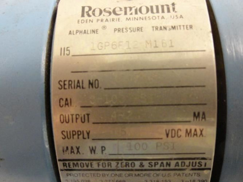 Rosemount 1GP6E12M1B1; Pressure Transmitter