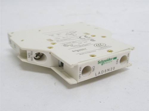Schneider LAD8N20; Aux Contact Block; 10A; 600VAC; 2-NO