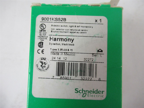 Schneider 9001KS52B; 3 Position Selector Switch Head