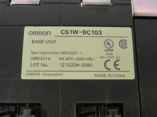 Omron CS1W-BC103; Backplane Base Unit; CS1 CPU; 10 slots