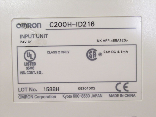 Omron C200H-ID216; Input Module; 24VDC; 32 Channel