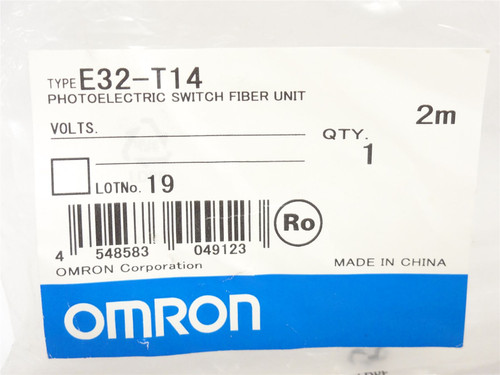 Omron E32-T14; Side Sensing Accessory Cable Through Beam