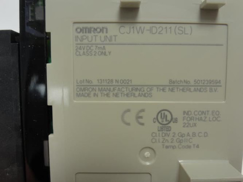 Omron CJ1W-ID211 (SL); Input Unit; 7mA; 24VDC