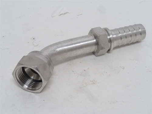 Gates 12B-12FJX45S-SS ; Tube Elbow SS 45Deg 3/4JIC x 3/4 Barb