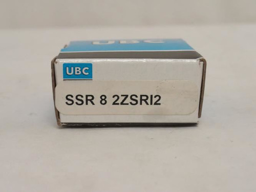 UBC SSR-8-2ZSR12; Ball Bearing; SS; 1/2"ID x 1 1/8" OD