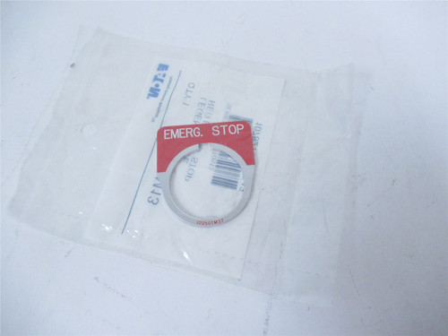 Eaton 10250TM13; Legend Plate - "EMERG. STOP"