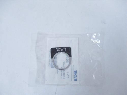 Eaton 10250TM12; Legend Plate - "DOWN"; Black