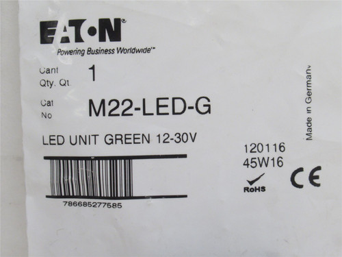 Eaton M22-LED-G; Led Light Block; Green; 12-30VDC; 22.5mm