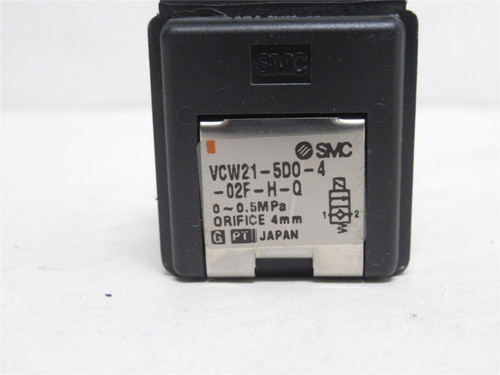 SMC VCW21-500-4 -02F-H-Q; Solenoid Valve; 0.5MPa; 24VDC