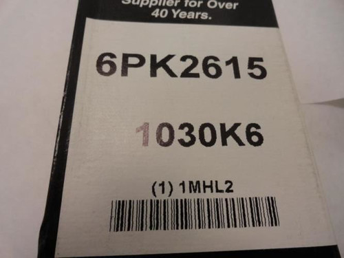 Bando 6PK2615; Serpentine Belt 1030K6; 6-ribs 103.0"L; 1MHL2