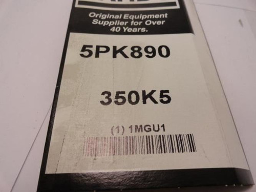 Bando 5PK890; Serpentine Belt 350K5; 5-ribs 35.0"L; 1MGU1