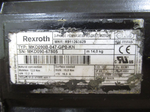 Rexroth MKD090B-047-GP0-KN; AC Servo-Motor 600V; 500R/min