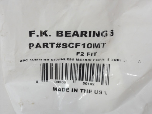 FK Bearings SCF10MT; Rod End Bearing; 10mm Bore; M10x1.5