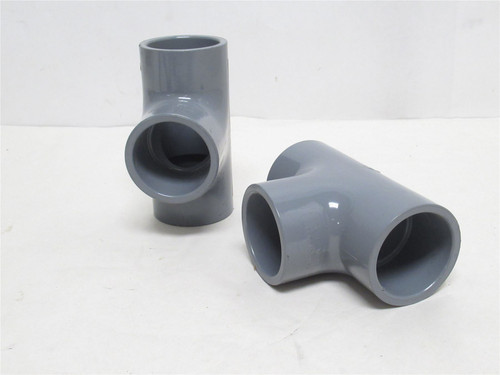 Georg Fischer 801-015; Lot-2 PVC Tee Fitting 1-1/2"NPS Sch 80