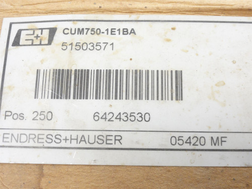 Endress+Hauser CUM750-1E1BA; Sludge Level Transmitter; 115VAC