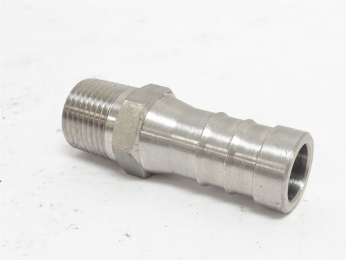MFG- SS-HB-MP-12-08; Hose Barb; SS; 3/4" Tube x 1/2NPT