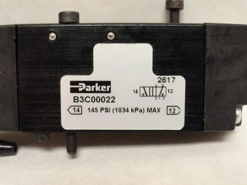 Parker B3C00022; Solenoid Valve Assembly; 145Psi; 115/120VAC