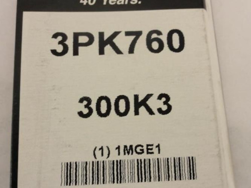Bando 3PK760; Serpentine Belt 300K3; 3-ribs 30.0"L; 1MGE1