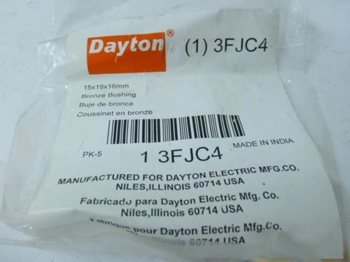 Dayton 3FJC4; LOT-5 Bronze Sleeve Bearing 15mmID; 19mmOD