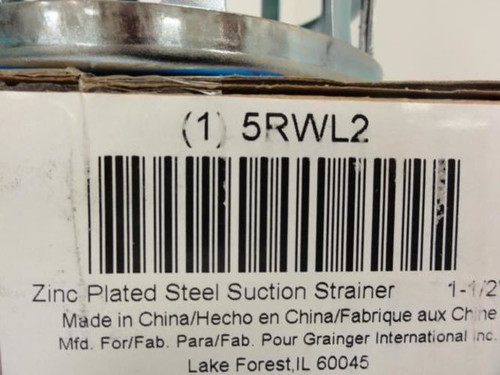 Industry-Std 5RWL2; Suction Strainer; 5 Dia; 1.5 NPSM