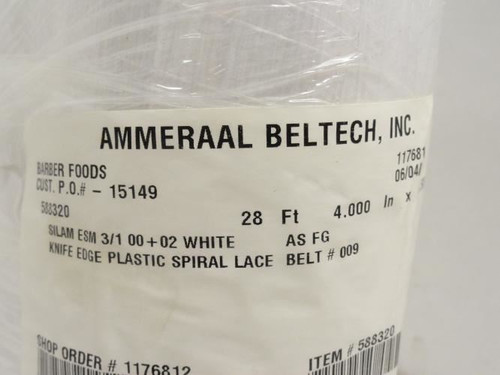Ammeraal 588320; Knife Edge Plastic Spiral Lace Belt # 009; 28'-4"L