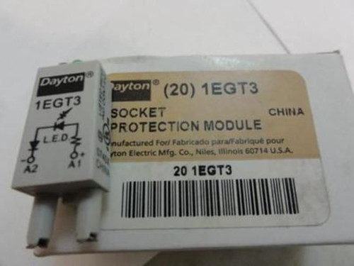 Dayton  1EGT3; Box of 20 Socket Module Relays LED 2 Pin