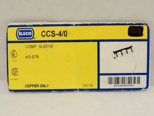 ILSCO CCS-4/0; Copper Compression Sleeve; 4/0AWG; Purple Die