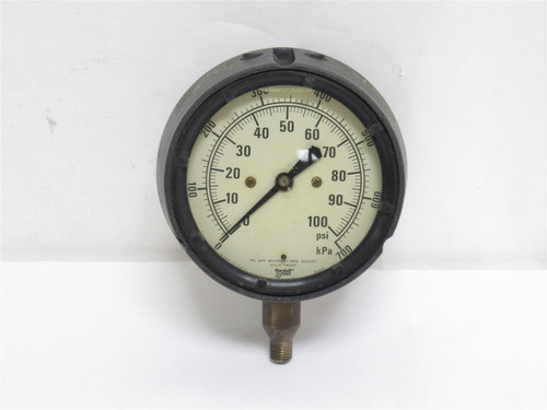 Marshall Town GG45100L4; Pressure Gauge 4-1/2" Dial; 0-100 PSI