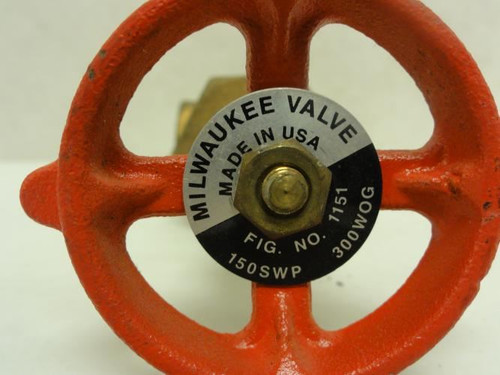 Milwaukee 1151-1/2"; Bronze Gate Valve; 1/2 Fnpt; Class: 150